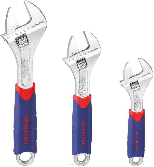 WORKPRO 3 st skiftnyckelset morden 0ZLD83 verktyg