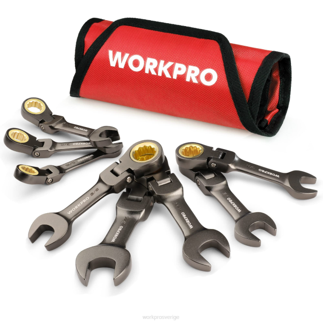 WORKPRO 8 st flex-head stubbig spärrnyckelsats ny 0ZLD82 verktyg