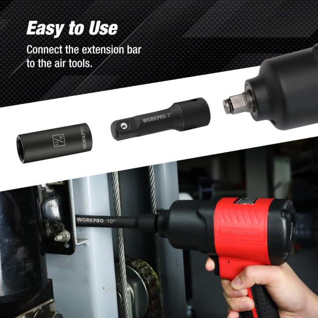 WORKPRO 9 st impact driver förlängningsstångssats morden 0ZLD141 verktyg