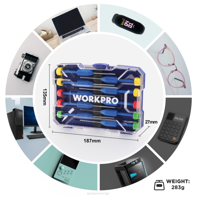 WORKPRO 10-delade precisionsskruvmejselset med fodral, stjärnor, slitsad, torx-stjärna, reparationsverktygssats för magnetskruvmejsel, halkfritt grepp ny 0ZLD103 verktyg