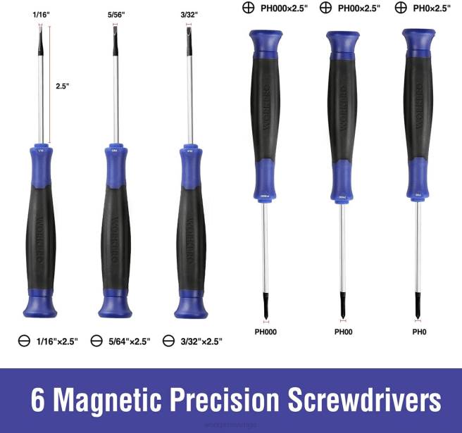 WORKPRO magnetisk skruvmejselsats, 16 st torx slitsade phillips precisionsskruvmejslar med magnetiserare ny 0ZLD98 verktyg