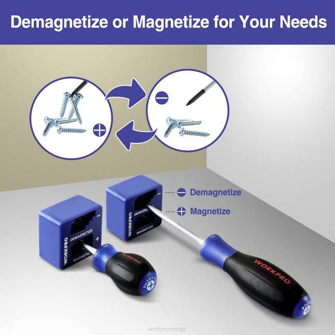 WORKPRO magnetisk skruvmejselsats, 16 st torx slitsade phillips precisionsskruvmejslar med magnetiserare ny 0ZLD98 verktyg