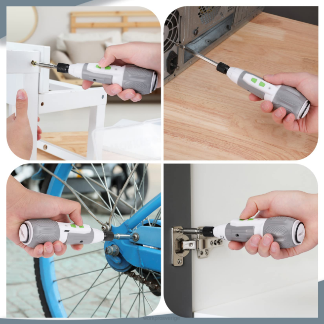 WORKPRO sladdlös 4v usb uppladdningsbart litiumjonbatteri skruvmejselsats rosa/vit 0ZLD236 verktyg