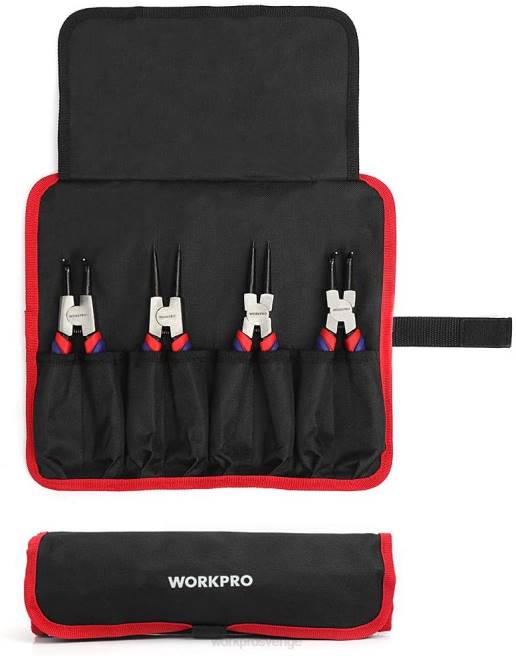 WORKPRO 4 st snäppringstänger set med förvaringsväska användbar 0ZLD67 verktyg