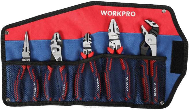 WORKPRO 5 st premium cr-v byggtång set med förvaringsväska användbar 0ZLD66 verktyg