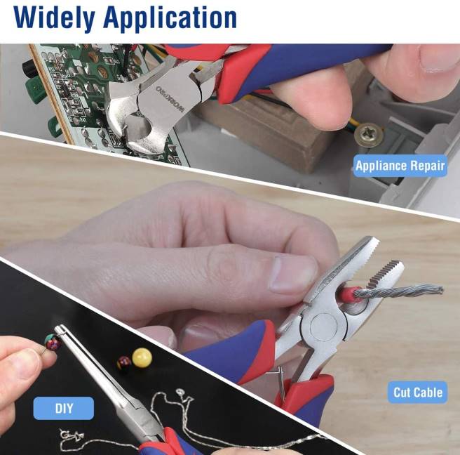 WORKPRO 6 st mini tång set med påse användbar 0ZLD64 verktyg