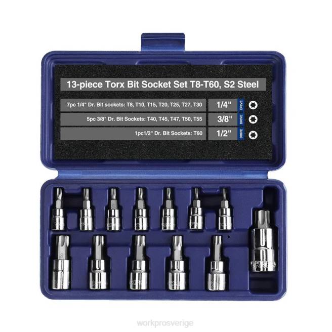 WORKPRO 13 st torx bits socket set (endast för handanvändning) morden 0ZLD127 verktyg