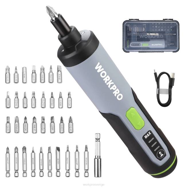 WORKPRO 4v elektrisk skruvmejsel, uppladdningsbar sladdlös skruvmejselsats med led-ljus användbar 0ZLD232 verktyg