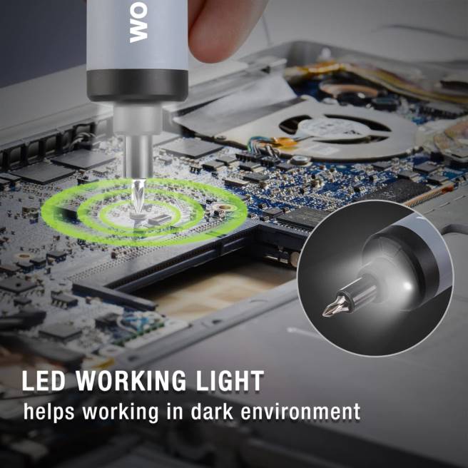 WORKPRO 4v elektrisk skruvmejsel, uppladdningsbar sladdlös skruvmejselsats med led-ljus användbar 0ZLD232 verktyg