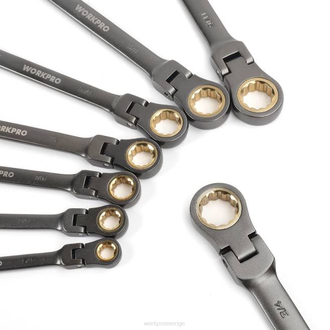 WORKPRO 8 st flex-head-spärrnyckelsats med organiseringsväska användbar 0ZLD86 verktyg