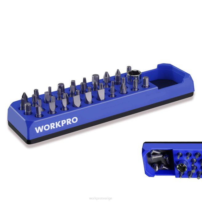 WORKPRO magnetisk skruvmejsel 39-håls skruvmejsel borrbitsorganisator för 1/4 tum hexbits- och drivbitsadapter röd blå 0ZLD132 verktyg