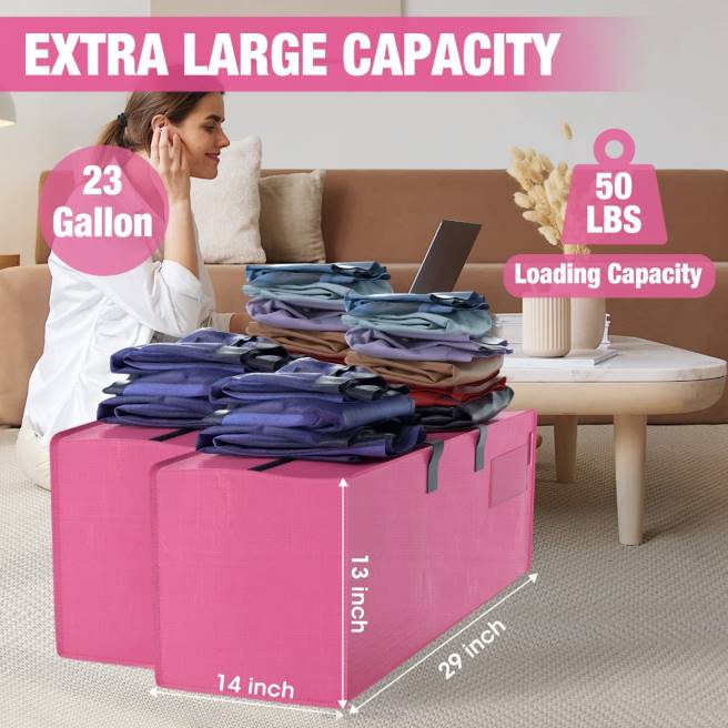 WORKPRO 6-pack extra stora tunga förvaringsväskor med dragkedjor och bärhandtag ryggsäcksremmar rosa/blå 0ZLD142 lagring